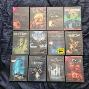 LOT OF 12 HORROR MOVIE DVD'S The Exorcist,Exorcist,pet seminary  tested
